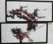 Acryl Mischtechnik auf Leinwand 2tlg. a´70cm x 30cm mit Holzrahmen - © KunstMomente Christine Dablander
