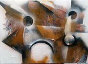 Acryl Misch - Schütt - Spachteltechnik auf Leinwand mit breitem Rahmen 1m x  70cm - © KunstMomente Christine Dablander