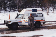 In den Clarkes Hills, hier machten wir erstmals mi Neuschnee Bekanntschaft