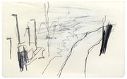 Untitled | from the series Walk & Draw | #13tek044 | 2013 | graphite on paper | 13 x 21 cm | © André Laarhoven