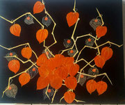 Physalis ou Japanese lanterns (acrylique sur toile- 39X47)