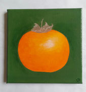 Kaki, un délice (acrylique sur toile, 19X19)