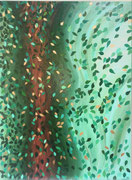 Que de verts en cette fin de printemps (acrylique sur toile, 80X60