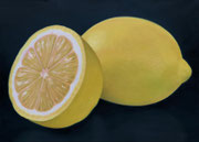 Zitrone, 50 x 70 cm, Ölfarbe u. Eitempera a. LW
