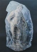 Herkules in Folie, Ölfarbe auf LW  70 x 50 cm