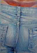 Jeans 5, Stift, Kreide, 30 x 20 cm