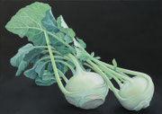 Rettich, 50 x 70 cm, Ölfarbe a. LW
