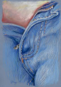 Jeans 2, Stift, Kreide, 30 x 20 cm