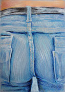 Jeans 4, Stift, Kreide, 30 x 20 cm