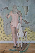 Die Wand, Ölfarbe auf LW  100 x 70 cm