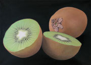 Kiwis, 50 x 70 cm, Ölfarbe u. Eitempera a. LW