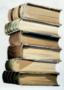 Grosses gestapeltes Wissen, 50x70, Oel, 2024 (Privatbesitz Paul Bachmann)