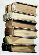 Grosses gestapeltes Wissen, 50x70, Oel, 2024 (Privatbesitz Paul Bachmann)
