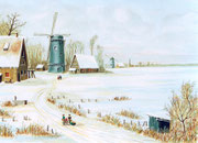 Norddeutsche Ebene im tiefen Winter, 40x30