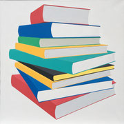 Bücherstapel, 85x85, Acryl2020