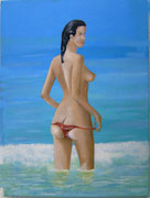 Frau im Meer, 30x40, 09