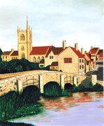 Brücke in einem englischen Dorf, 38x46