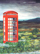 (funktionierende) Telefonkabine im Highland in Schottland, 30x40