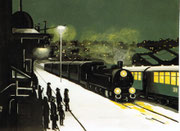 Frühmorgens an einem Bahnhof in Thüringen (DDR), 40x30