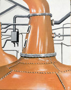 Lagavulin-Whisky-Brennerei, Schottland,Oel, 24x30, 2021 (Privatbesitz)