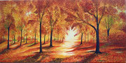 Licht im Herbstwald, 60x120 cm, Acryl, 2025 
