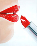 Der Lippenstift, 40x50, Acryl
