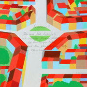 «Der Erasmusplatz von oben«. Der  Beitrag von Paul Bachmann zur BKG-Ausstellung anlässlich des Erasmus-Jahres im September 2016 in der Galerie Eulenspiegel in Basel, 25x25