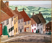 Häuserreihe in Golden-Hill-Shaftesbury, Dorset - England, 60x50 (Privatbesitz)