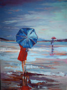 "LA FEMME EN ROUGE" - 80 cm X 60 cm /FOR SALE/Acrylique sur toile - 560€