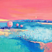 "AU PRINTEMPS" - 30 cm x 30 cm x 4 cm / VENDU