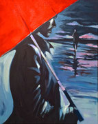 "PARAPLUIE ROUGE" /FOR SALE/Acrylique sur toile - 500€