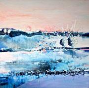 "PAYSAGE BLANC" - 80 cm x 80 cm / FOR SALE/Acrylique sur toile/650€