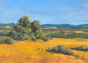 alain robet paysage provencal (rework) acrylique sur carton