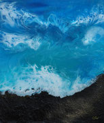 La Palma Mischtechnik Sand und Resin auf Keilr. 60x80 cm 295 Euro
