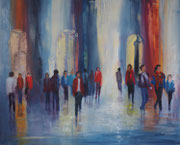 " In Gesellschaft", Acryl 80x100 cm,vergeben