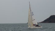 ホワイトスコール艇(J24)が練習されてました　この後1時間ぐらい良い風が吹いてました