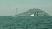 釜山行きのフェリー　今日は３日後半GWの始まりです　後ろのヨットは何処へ行くのかなぁ