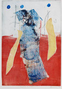 Leggere e silenti, 2007, calcografia a olio, 18 x 26 cm