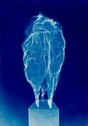 Andreas Jonak, 2024, "closed", cyanotype on paper, 35 cm x 50 cm