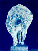 Andreas Jonak, 2024, "mouth", cyanotype on paper, 26 cm x 35 cm
