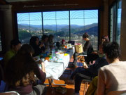 pause repas au soleil ! magnifique vue surr les Cévennes.