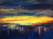 Flusslandschaft - 2010 - Mischtechnik - 30x40 cm (in Privatbesitz)