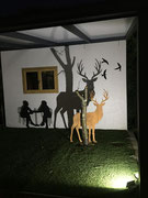 découpe d'un cerf en métal