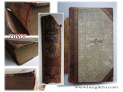 Buchreparatur - Bild 1/2 zuvor - abgelöster Buchrücken - Cover und Schnitte stark verschmutzt - lose Seiten - beschädigter Buchrücken