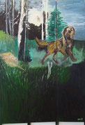 Hund,Öl auf Leinwand,178x120,Paravant aus 3 Teilen,2011