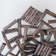 Piatto " Zattera " [ bastoncini di cannella ] in bronzo Pezzo Unico 2014