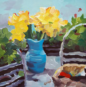 Daffodils In Jug  oil on canvas board - unframed - $400. CA