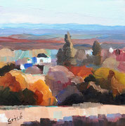 Distant Hills 6x6 oil on canvas board - unframed - $300 CA
