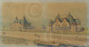 Georges Hobé, aquarelle du nouveau Kursaal ; Namur, musée de Croix , coll. Société archéologique de Namur