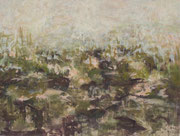 o.T. (Moor), 2015, 140x110cm, Leimfarbe auf Leinwand